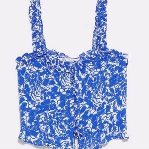 Zara Blue Floral Top